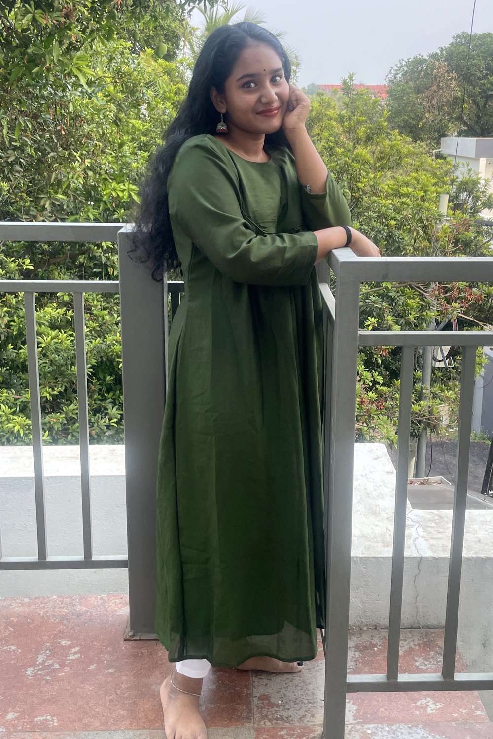 Olive Green Kurti by Iktara by JS